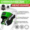 RingMaster Head Guard HeadGear Boxing MMA Martial Arts Kick Protector (Small-Medium, Green/White)