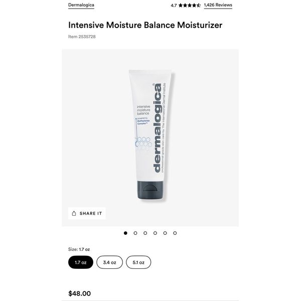 Dermalogica Intensive Moisture Balance 1.7oz/50mL NIB. Professional Grade.