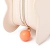 Francfranc Wave Shape Stand Pouch, S, Ivory, Makeup Pouch, Trinket Case, Ivory