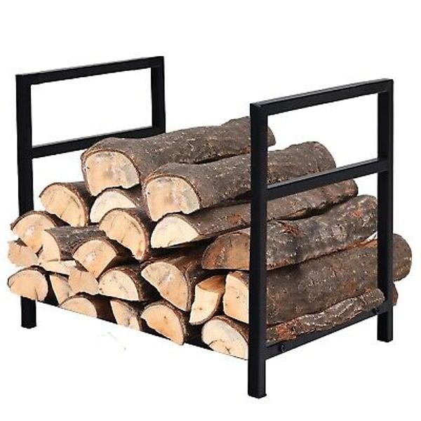 Heavy Duty Metal Firewood Log Rack Wood Storage Firewood Holder Indoor Outdoor