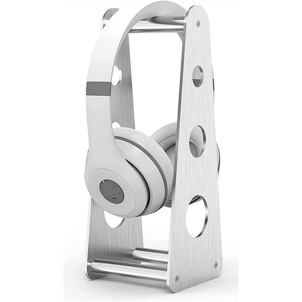 Headphone Headset Stand, Hanger, Holder, Hanging Headphone Hanger, Headphone Stand, Aluminum Alloy, Earphones, Stand, Tabletop, Desk, Tabletop, Rubber, Storage, Mount, Anti-Slip, Drop Prevention (White)