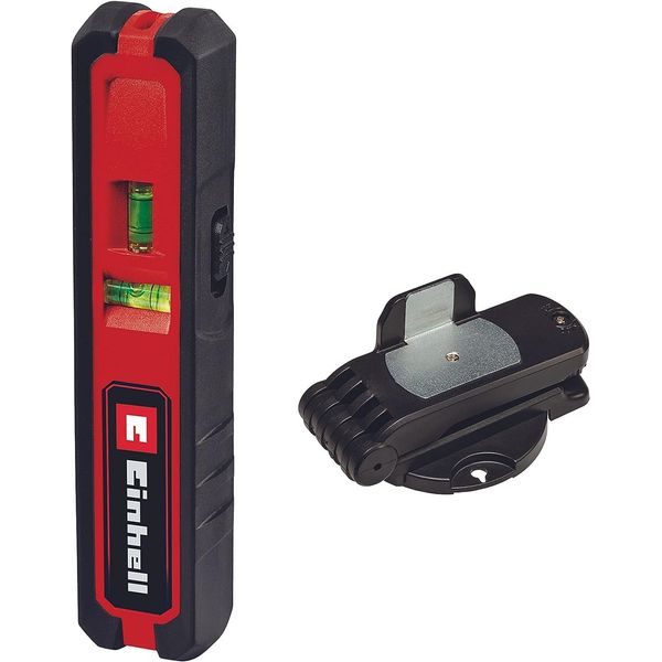 Einhell Laser Levelling TC-LL 1 (Horizontal, Vertical and Diagonal Lines, Spot Laser, Integrated Spirit Levels, Soft Grip, Incl. Wall Bracket)