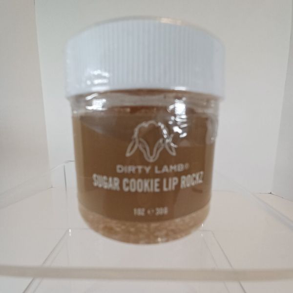 Dirty Lamb Sugar Cookie Lip Rockz Lip Scrub 1 Oz Vegan Natural - Sealed Jar