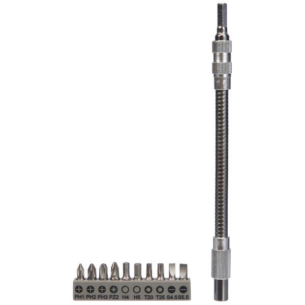 Bosch 2608522376 Flexible Driver Bit Extension 7.9 in (200 mm), Screwdriver Bit Set: 11 Pieces, Hex Shaft 0.25 in (6.35 mm)