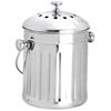 Eddingtons Mini Tabletop Compost Pail/Tea Bag Bin-Stainless Steel, 2.25 Litre, Silver