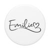 Emilie Name Personalised Heart Calligraphy White PopSockets Swappable PopGrip