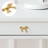 NUOBESTY Cabinet Handle, 1pc Brass Bow Shape Dresser Pulls Bowknot Cabinet Knobs Bow Dresser Knobs for Home, Kitchen, Hardware Cupboard Decor