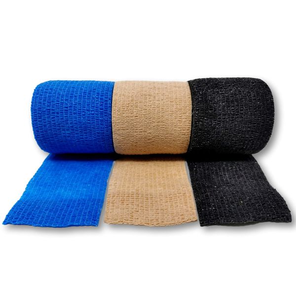 LisaCare Verbandsmaterial - Verband selbsthaftend - Kohäsive Fixierbinde 5cm x 4,5m - Bandagen selbsthaftend - Wundverband steril wasserfest - Binde Selbsthaftend (3er-Set)