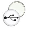 USB Logo - 77mm Round Compact Mirror