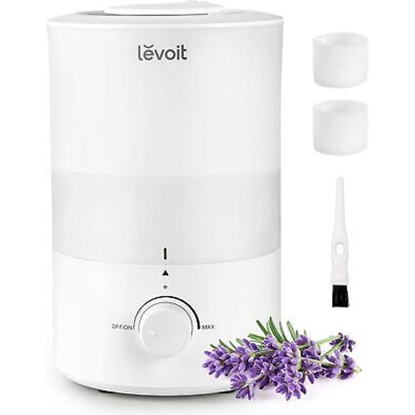 LEVOIT Humidifiers for Bedroom, Quiet (3L Water Tank) Cool Mist Top White