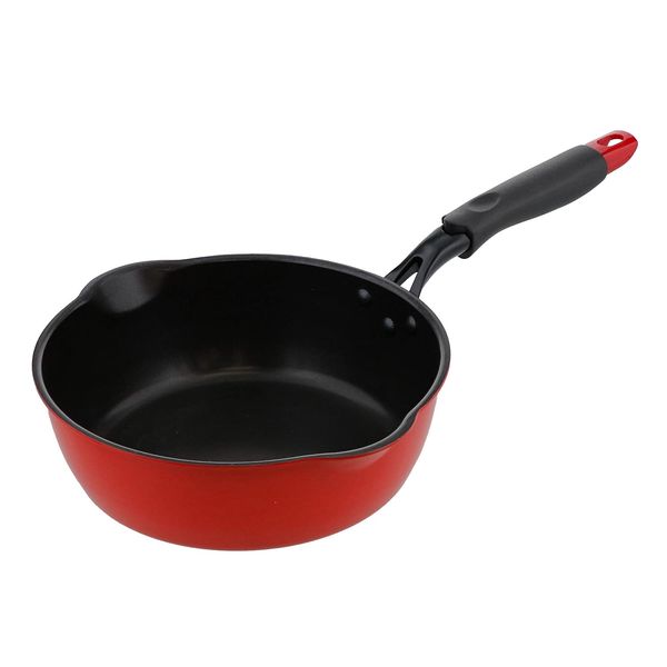 Bestco ND-3162 ND-3162 Antibacterial Ultra Deep Frying Pan, 9.4 inches (24 cm), Red, Black