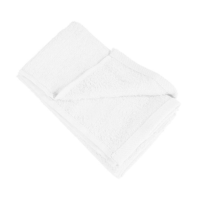 12pcs Fingertip Hand Towels, Affordable 100% Cotton Washcloths (11x18) (White, Hemmed)