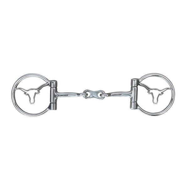 Showman Longhorn Stainless Steel D-Ring Dog Bone Snaffle Bit