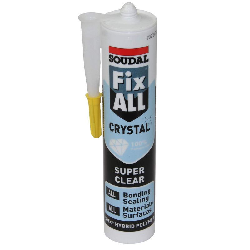 Soudal Fixall Adhesive Crystal, 100% transparent