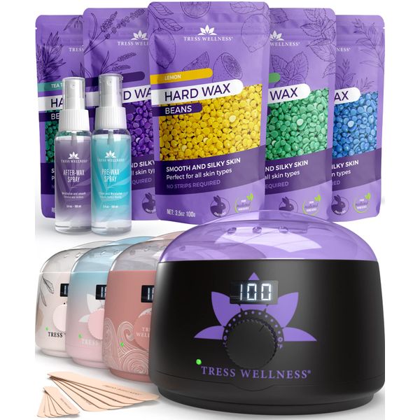 Tress Wellness Waxing Kit for Brazilian wax +Wax Warmer +Easy to use +For Sensitive skin