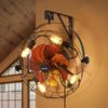 VEVOR 21 Inch Wall Mounted Fan with Light Remote 6 Speed E26 Socket No Bulb