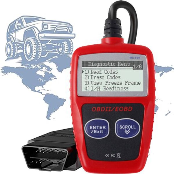 MS309 OBD2 Scanner Check Engine Light Fault Code Reader Mini Diagnostic Tool