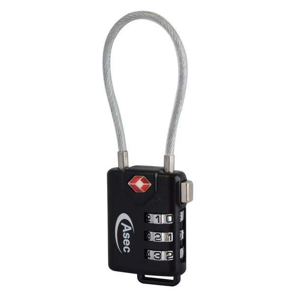 ASEC TSA Combination Luggage Cable Travel Padlock