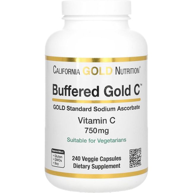 CALIFORNIA GOLD NUTRITION Buffered Gold C 750mg Vitamin C 240 Capsules