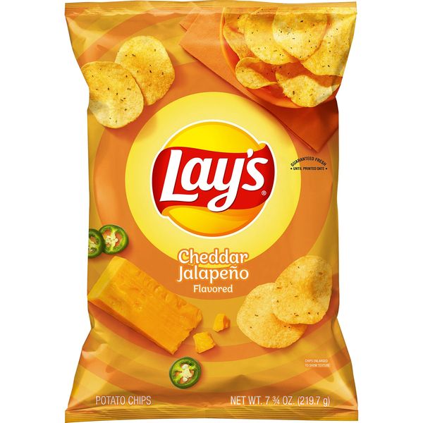 Lay's Cheddar Jalapeno Flavored Potato Chips, 7.75 Oz