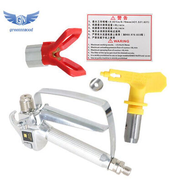 NEW 3600PSI Airless Paint Spray Gun 517 Spray Tip + Nozzle Guard for Sprayers