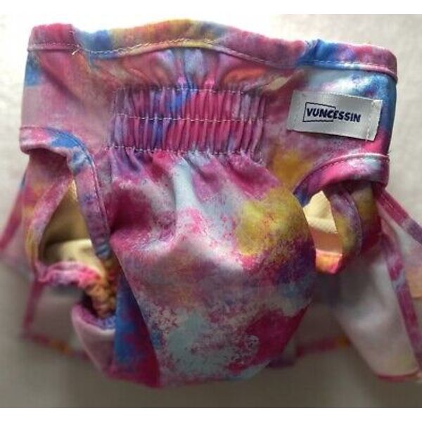 VENCUSSIN Tropical Tie Die RUFFLES reusable DOGGIE Diaper Size M Pet Diaper