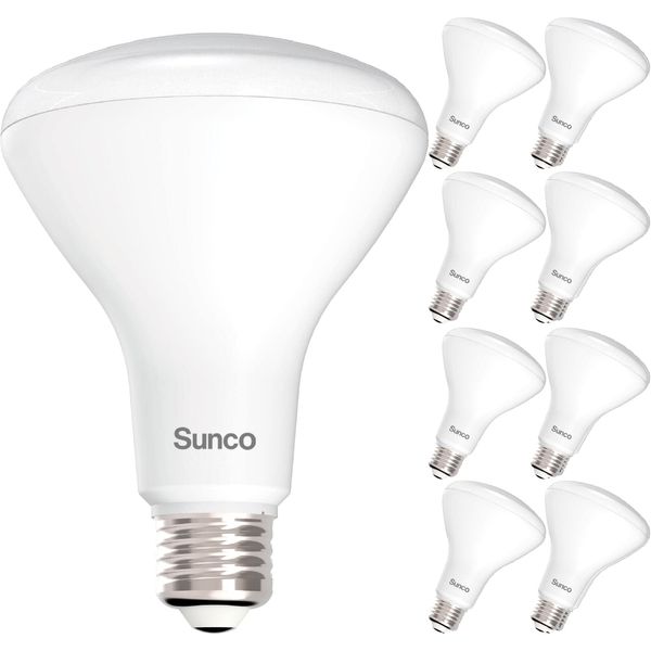 Sunco Lighting 8 Pack BR30 LED Bulbs Indoor Flood Lights 11W Equivalent 65W, 5000K Daylight 850 Lumens, E26 Base, 25,000 Lifetime Hours, Interior Dimmable Recessed Can Light Bulbs - UL & Energy Star