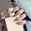 24 Pcs Nail Nails, Gentle Colors, Brown, Butterfly Binding, Nail Decoration, Nail Jewelry, Reception, Party, After-Party