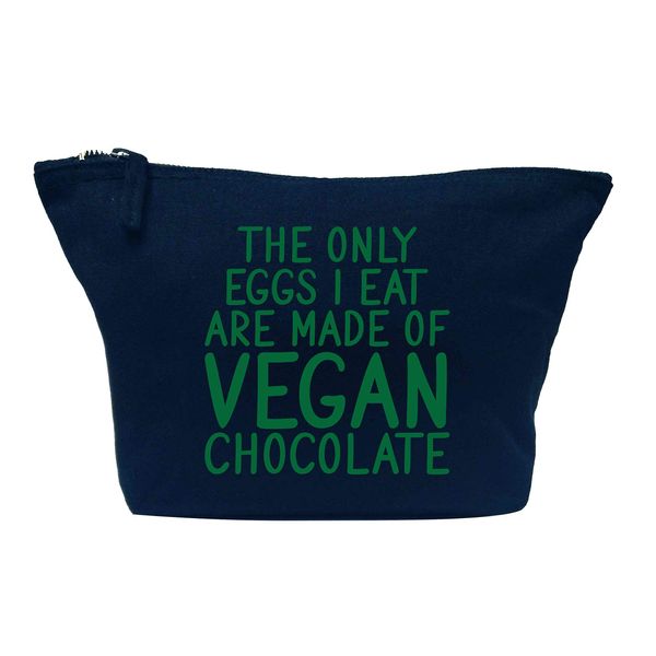 Flox Creative Makeup Bag Only Eggs I Eat Vegan Chocolate Navy