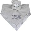 Personalised Grey Baby Teddy Bear 3D Comforter Blanket