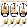 Bestgle 4Pcs Guitar Strap Locks and Buttons, Quick Release Security Strap Button Retainer Replacement Straplocks - Golden