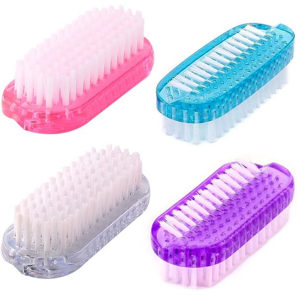 Cleaning Nail Brush Two Sided Hand Fingernail Scrub Brush Soft Stiff Bristles Nails Toes Scrubber for Men Women Kids,4 PCS