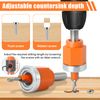 TYBYBB Countersink Wood Countersink Drill Bit with Countersink and Depth Stop Pre-Drilling Countersink Drill Bit Depth Stop Countersink Drill Bits Set Countersink Drill Bits for Wood Plastic