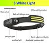 COB LED Headlamp USB Rechargeable Headlight Bar Head Band Torch Work Light 6000K