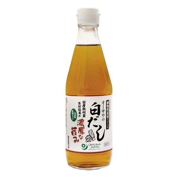 No additives, 12.2 fl oz (360 ml) x 1 bottle of Osawa white soup stock, 12.2 fl oz (360 ml) x 1, Courier Salt: Approx. 15% dried shiitake mushrooms, kelp soup stock, mixed with organic white soy