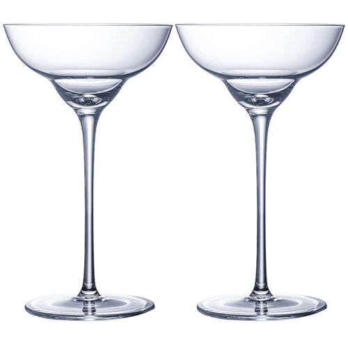 Set of 2 130ml Crystal Glass Home Commercial Thin Margarita Glass Cocktail Glasses
