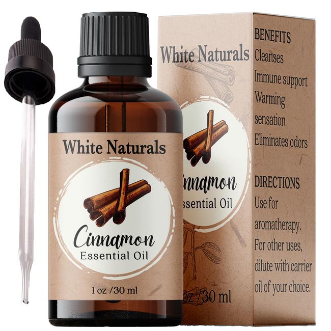 Cinnamon Essential Oil, 100% Pure Natural Organic Aromatherapy Oil for Diffuser/Humidifier, Steam Distilled, Therapeutic Grade, Perfect for Relaxation, Hair & Skin Care, DIY Soap & Candle Making