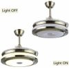 36" Modern Ceiling Fan LED Light Smart Bluetooth Music Player Retractable Blades