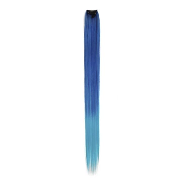 One Piece Clip In Hair Extension Highlights Streaks 25g - 40g (1, Ombre Blue)