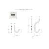 SKMHS 26 Square Bar J-Shaped Hook Iron Wall Hanging Single