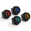 APIELE Waterproof Round Rocker Toggle Switch 2 Position DC 12V 20A ON-Off with LED Light SPST 3 Pins 4Pcs KCD1-8-101NW (Four Color Pack)
