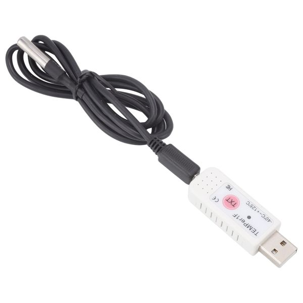USB Thermometer USB Computer Temperature Sensor Data Logger Temperature Alarm Waterproof TX Temperature Probe for PC Laptop Computer Room