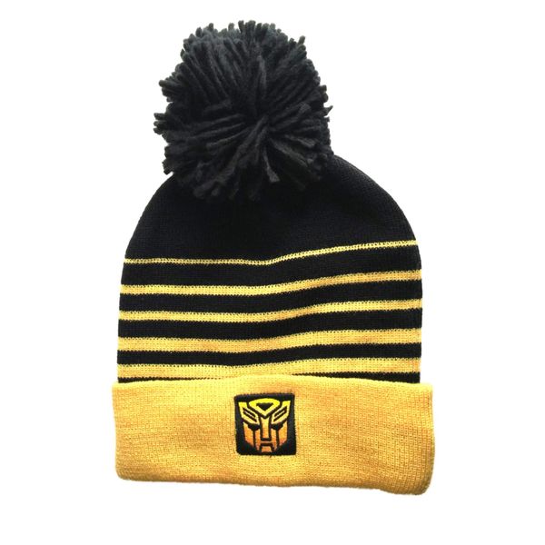 Transform Boys Black & Yellow Bumble Bee Transformers Beanie Hat (Age 4-8)