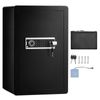 Single Door 3.5 cu.ft Safe Box with Key Lock & Password LED Light Black