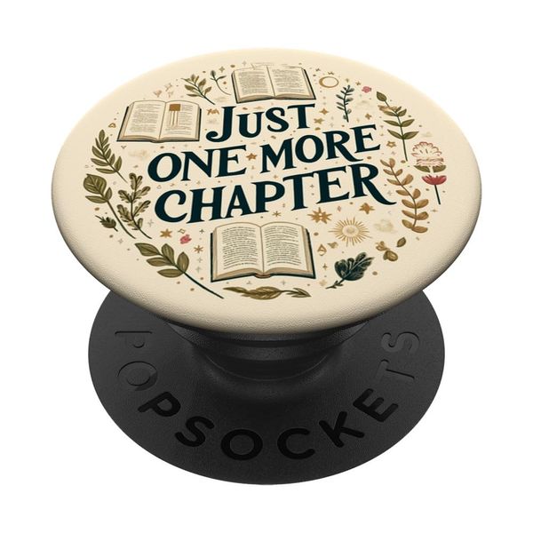 Just One More Chapter Bookish Book Reading Botanical Beige PopSockets Standard PopGrip