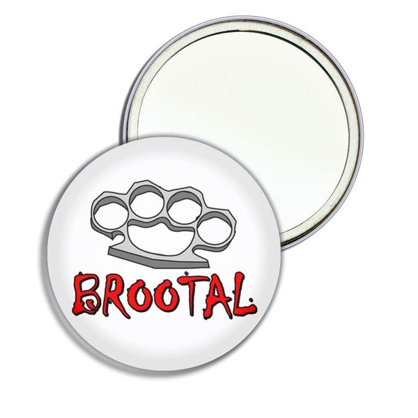 Br00tal Knuckleduster - 77mm Round Compact Mirror