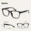 OPULIZE LEO Reading Glasses - Large Rectangular Frame - Black - Mens Womens - Spring Hinges - R55-1 - +2.00