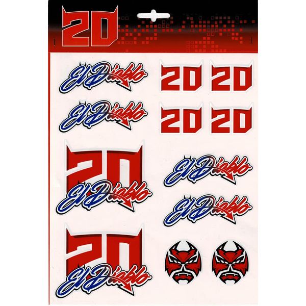 MOTO GP Fabio Quartararo #20 El Diablo Multicolor Sticker Set