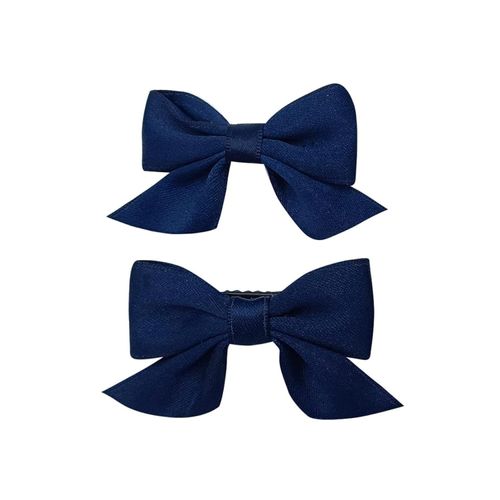 2pcs Hair Bows Alligator Clips Barrettes,Alligator Hair Clips Hair Accessories Bowknot Barrette Small Non-slip Bow Hair Clips Fashion Cute Ponytail Barrettes for Teens School Wear Clips(dark blue