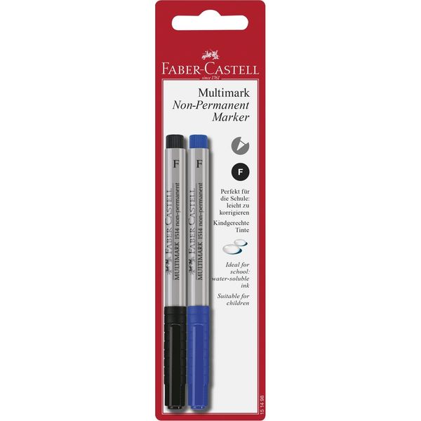 Faber Castell 151498 "Multimark" Non-Permanent Stroked Wide Marker